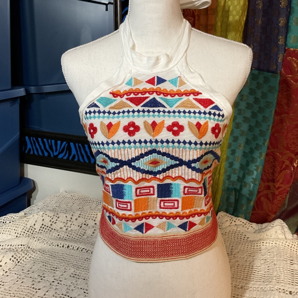 Altar’d State Aztec Southwestern halter top XS